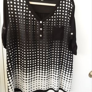 Black and white blouse